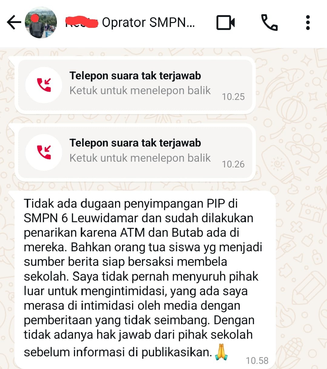 Miris Tak Terima Diberitakan Oknum ASN P3K Guru Operator PIP SMPN 6 Leuwidamar Diduga Tuding Wartawan Intimidasi