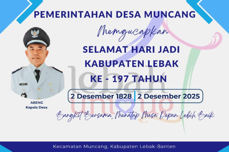 Resmi Abeng Kepala Desa Muncang. Serukan Kolaborasi pada Hari Jadi Lebak dan MTQ ke-41 dengan Tema “Membangun Lebak Menuju Ruhay”