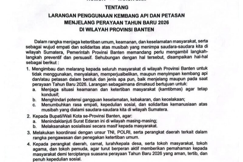 Kepala Desa Pasireurih Imbau Warga Hindari Petasan Jelang Tahun Baru 2026