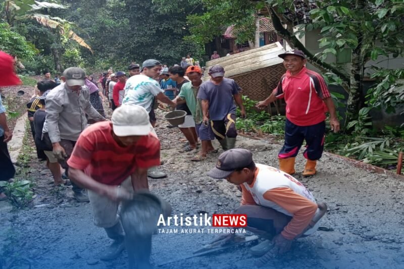 Pemdes Muncang dan Warga Bantarwaru Bangun Jalan Cor Swadaya, Akses SDN 2 Muncang Kini Lebih Baik