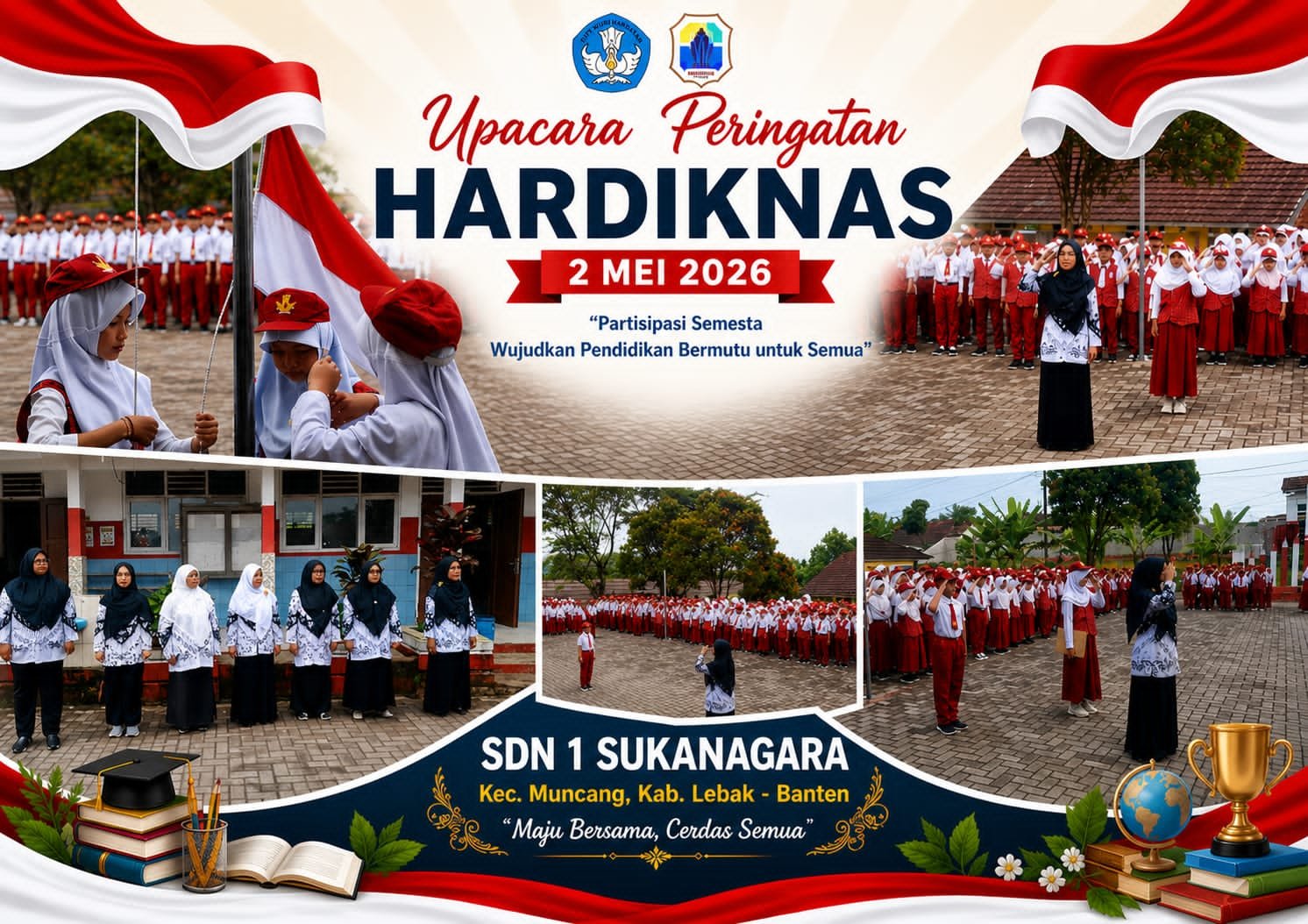Upacara Hardiknas SDN 1 Sukanagara Perkuat Disiplin dan Karakter Siswa Sejak Dini