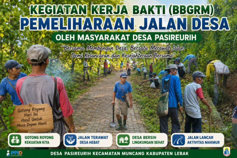 Gotong Royong Jadi Sarana Pererat Silaturahmi Warga Desa Pasireurih
