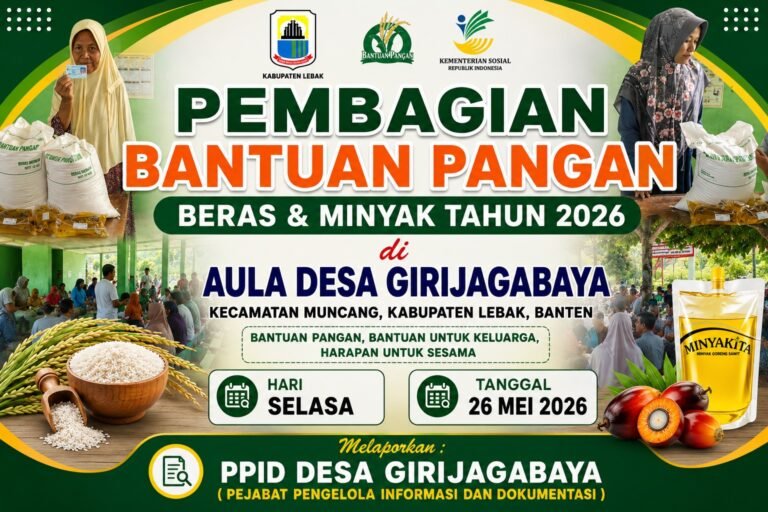 Pemdes Girijagabaya Salurkan Bantuan Beras dan Minyak Periode Februari-Maret 2026