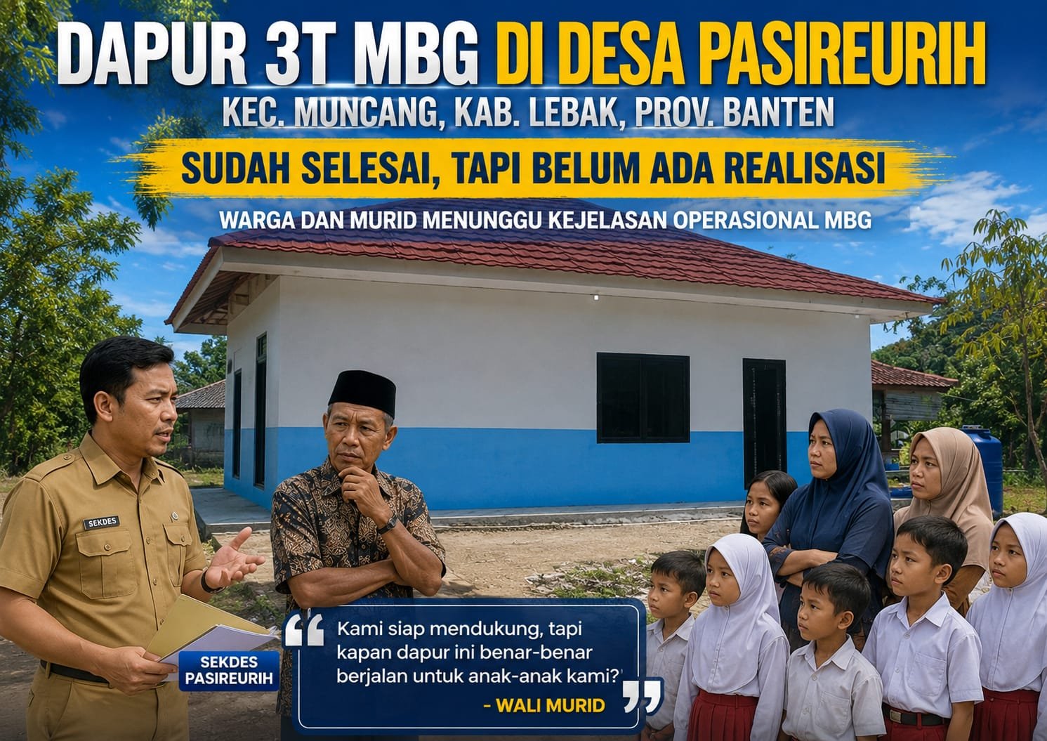Program Dapur 3T MBG di Desa Pasireurih, Kecamatan Muncang Belum Berjalan Meski Bangunan Sudah Siap