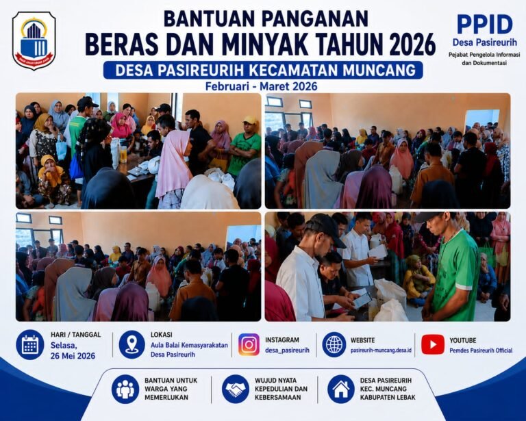 Pemdes Pasireurih Salurkan Bantuan Pangan Periode Februari-Maret 2026 kepada Warga