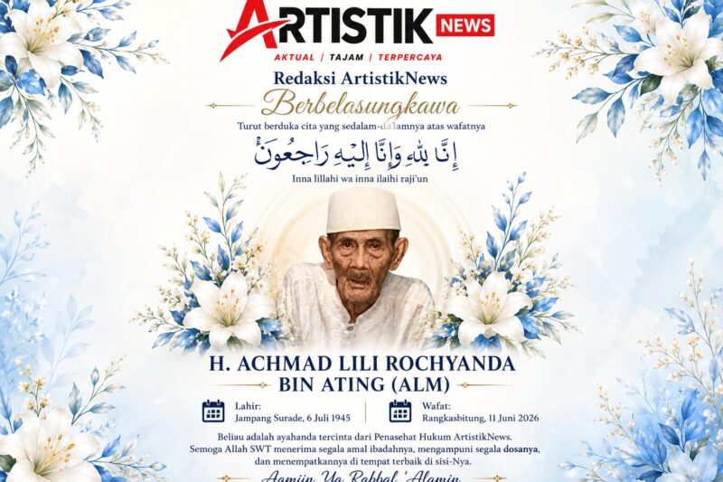 Pimpinan Redaksi ArtistikNews menyampaikan duka cita atas wafatnya kakek Penasehat Hukum ArtistikNews di Lebak. Sumber Foto (Istimewa).