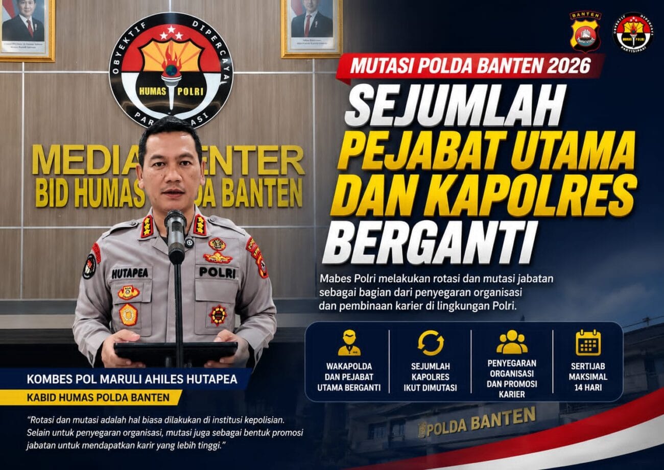 Mutasi Polda Banten 2026, Sejumlah Kapolres dan Pejabat Utama Berganti