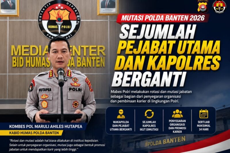 Mutasi Polda Banten 2026, Sejumlah Kapolres dan Pejabat Utama Berganti