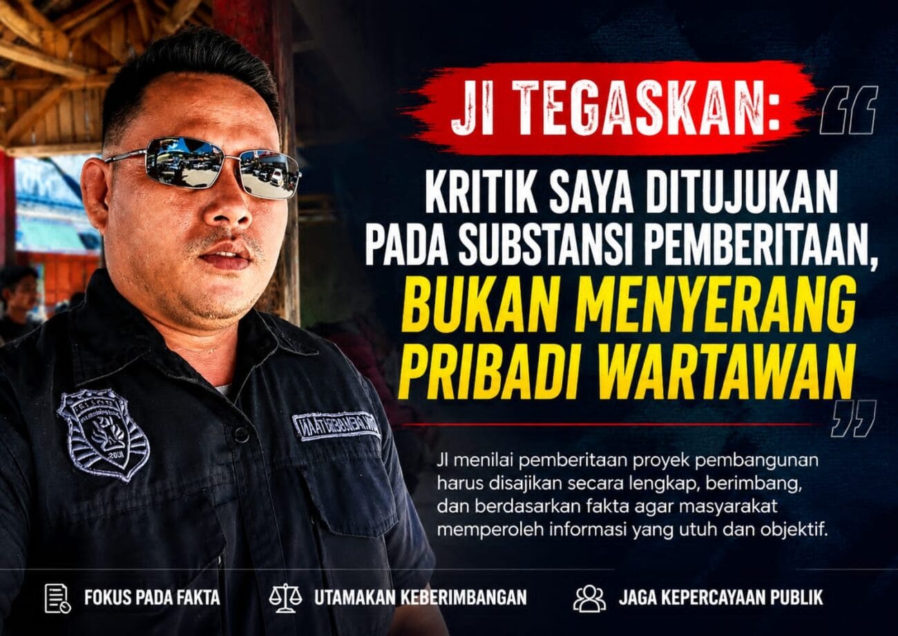 JI menilai pemberitaan proyek jalan di Desa Cisimeut Induk perlu mengedepankan fakta, keberimbangan, dan informasi yang utuh agar masyarakat memperoleh pemahaman yang objektif. (Istimewa)