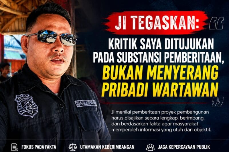 JI menilai pemberitaan proyek jalan di Desa Cisimeut Induk perlu mengedepankan fakta, keberimbangan, dan informasi yang utuh agar masyarakat memperoleh pemahaman yang objektif. (Istimewa)