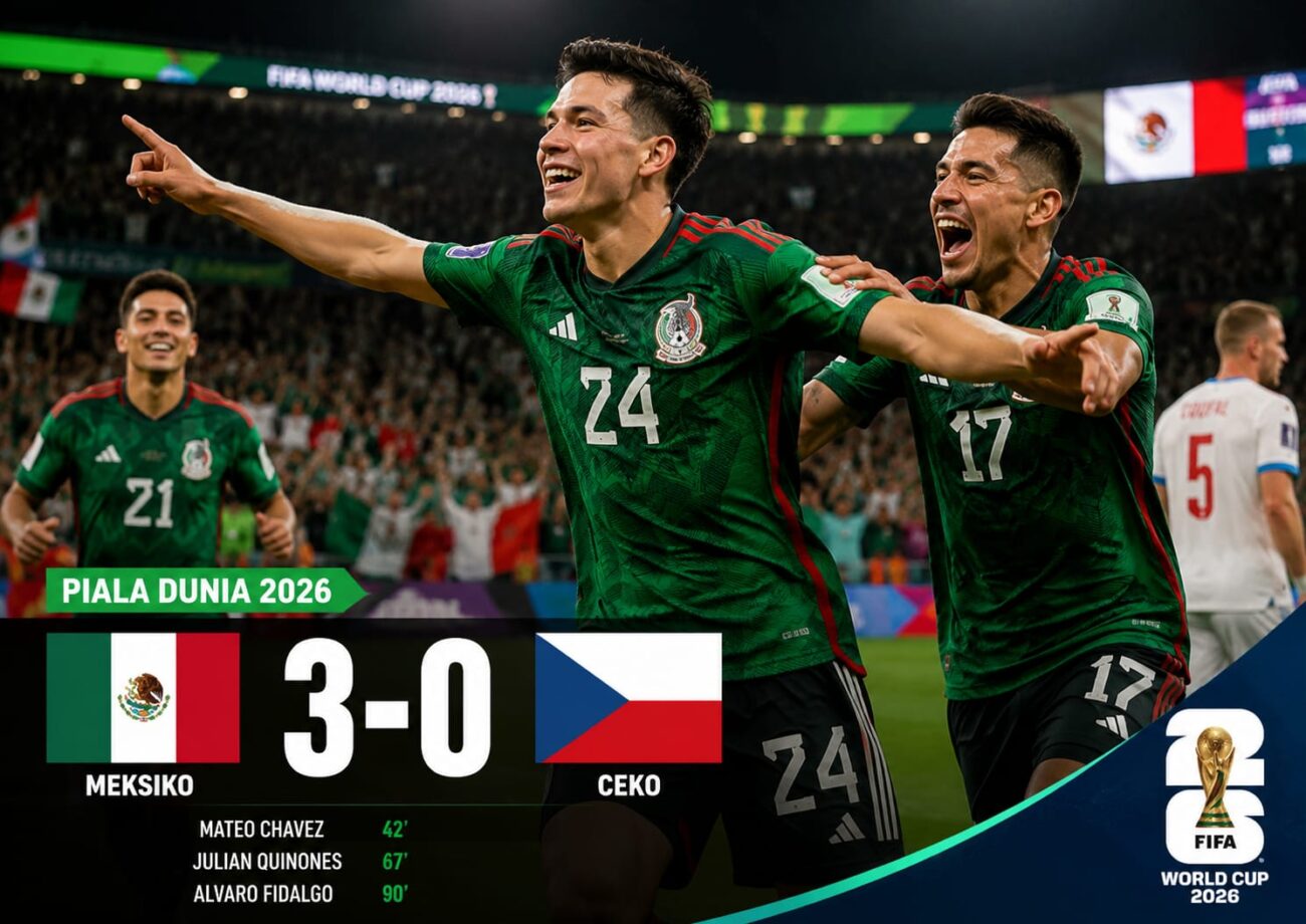 Meksiko Sapu Bersih Grup A Usai Tekuk Ceko 3-0 di Piala Dunia 2026