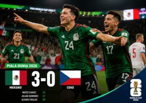 Meksiko Sapu Bersih Grup A Usai Tekuk Ceko 3-0 di Piala Dunia 2026