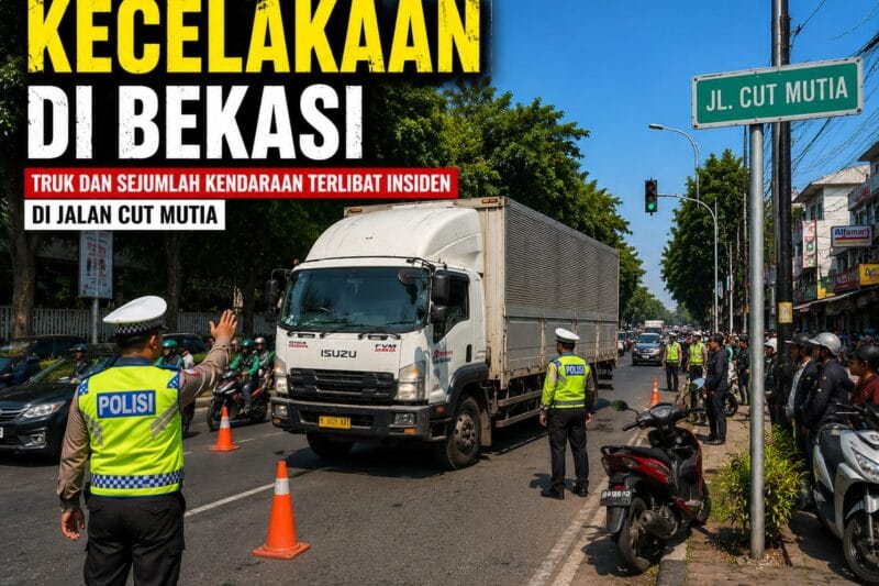Truk Diduga Rem Blong Tabrak 5 Motor dan 1 Mobil di Bekasi, Satu Korban Meninggal