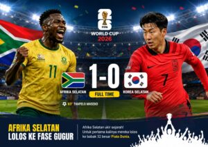 Afrika Selatan Lolos Babak Gugur Piala Dunia 2026 Usai Tekuk Korea Selatan