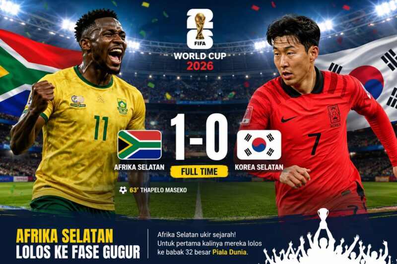 Afrika Selatan Lolos Babak Gugur Piala Dunia 2026 Usai Tekuk Korea Selatan