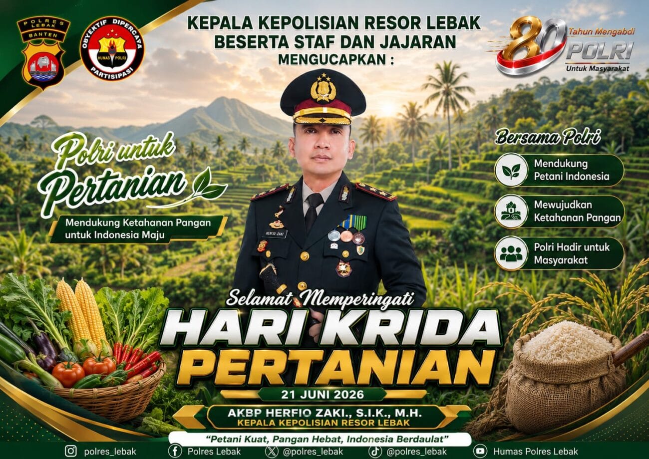 Polres Lebak Hari Krida Pertanian 2026 Ketahanan pangan nasional Petani Indonesia AKBP Herfio Zaki