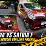 Ilustrasi polemik pascakecelakaan Sigra dan Satria F di Lebakgedong yang memunculkan perbedaan klaim serta opsi penyelesaian melalui jalur hukum. (Istimewa)