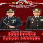 Kapolres Lebak AKBP Herfio Zaki bersama Wakapolres Lebak Kompol Edy Prastyo Hermawan mengucapkan selamat memperingati Hari Donor Darah Sedunia 2026 sebagai bentuk dukungan terhadap aksi kemanusiaan dan kepedulian sosial melalui donor darah. (Istimewa).