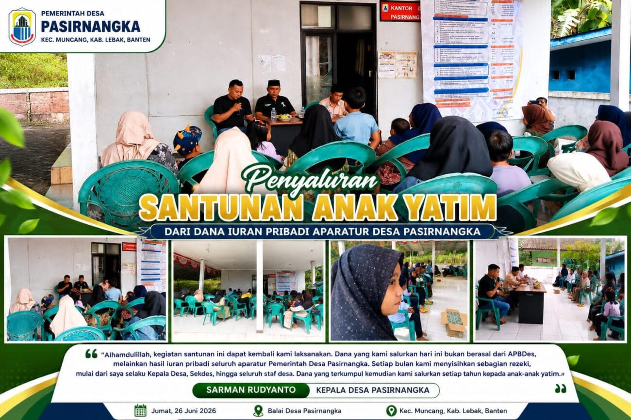 Pemdes Pasirnangka Salurkan Santunan untuk 25 Anak Yatim dari Iuran Aparatur Desa