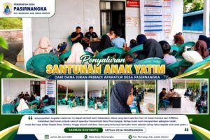 Pemdes Pasirnangka Salurkan Santunan untuk 25 Anak Yatim dari Iuran Aparatur Desa