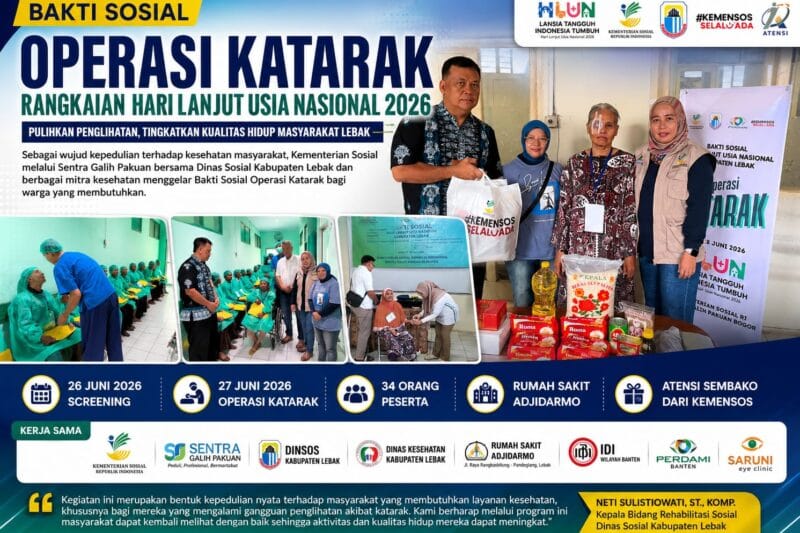 Dinsos Lebak dan Kemensos Gelar Bakti Sosial Operasi Katarak