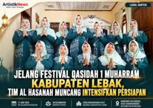Tim Qasidah Al Hasanah dari Kampung Palendeng, Desa Sindangwangi, Kecamatan Muncang, saat menjalani persiapan menjelang Festival Qasidah 1 Muharram tingkat Kabupaten Lebak yang diselenggarakan oleh Baznas Kabupaten Lebak. (Istimewa).