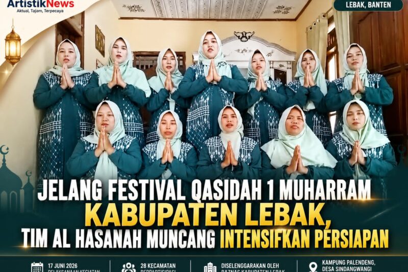 Tim Qasidah Al Hasanah dari Kampung Palendeng, Desa Sindangwangi, Kecamatan Muncang, saat menjalani persiapan menjelang Festival Qasidah 1 Muharram tingkat Kabupaten Lebak yang diselenggarakan oleh Baznas Kabupaten Lebak. (Istimewa).