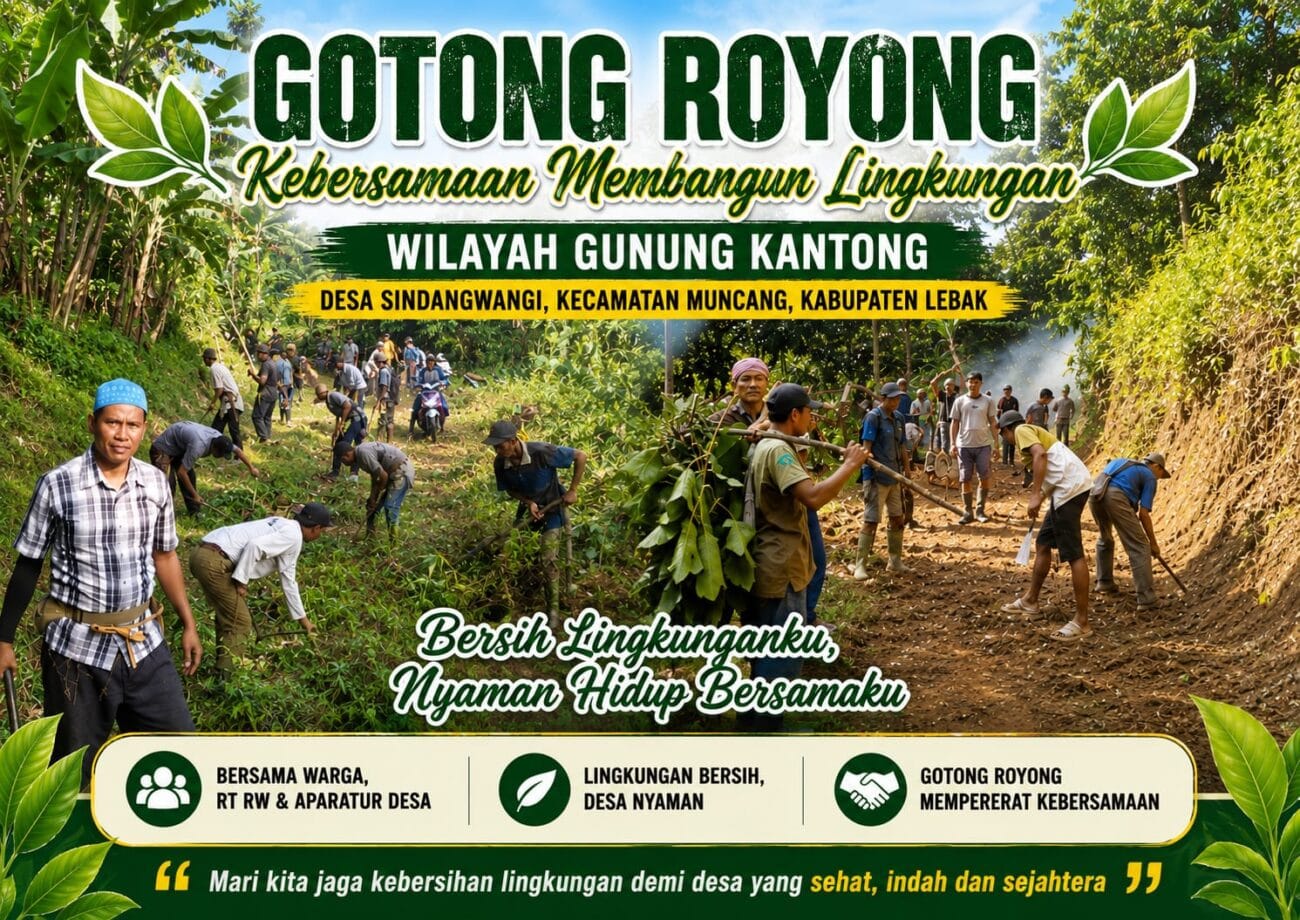 Warga Desa Sindangwangi Gotong Royong Bersihkan Lingkungan, Perkuat Kebersamaan