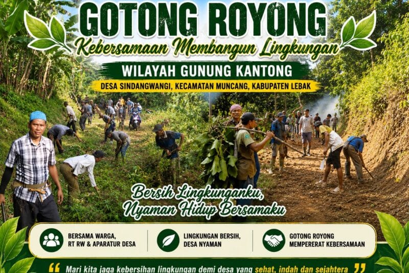 Warga Desa Sindangwangi Gotong Royong Bersihkan Lingkungan, Perkuat Kebersamaan