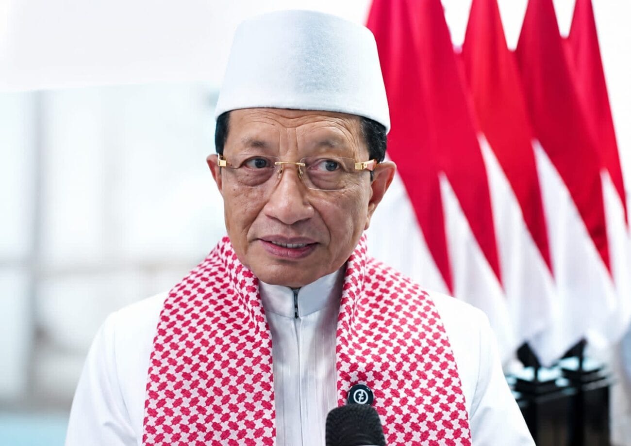 Menteri Agama Nasaruddin Umar menghadiri Zikir dan Doa Kebangsaan HUT Ke-81 RI di Monas.