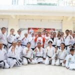 Andra Soni menghadiri pembinaan karate anak melalui UKT INKAI Tangerang Selatan