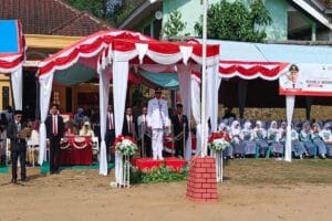 Upacara HUT ke-81 RI di Alun-Alun Kecamatan Muncang, Kabupaten Lebak, Banten