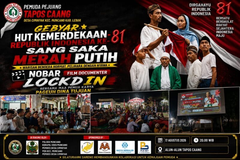 Tamu undangan menghadiri pemutaran film “Sang Saka Merah Putih” karya pemuda Tapos Caang dalam peringatan HUT RI ke-81.