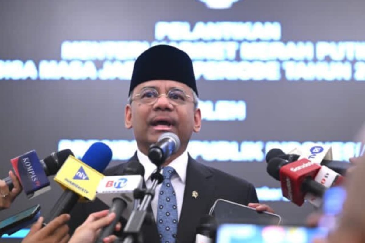Suahasil Nazara Menteri Keuangan usai pelantikan di Istana Negara Jakarta