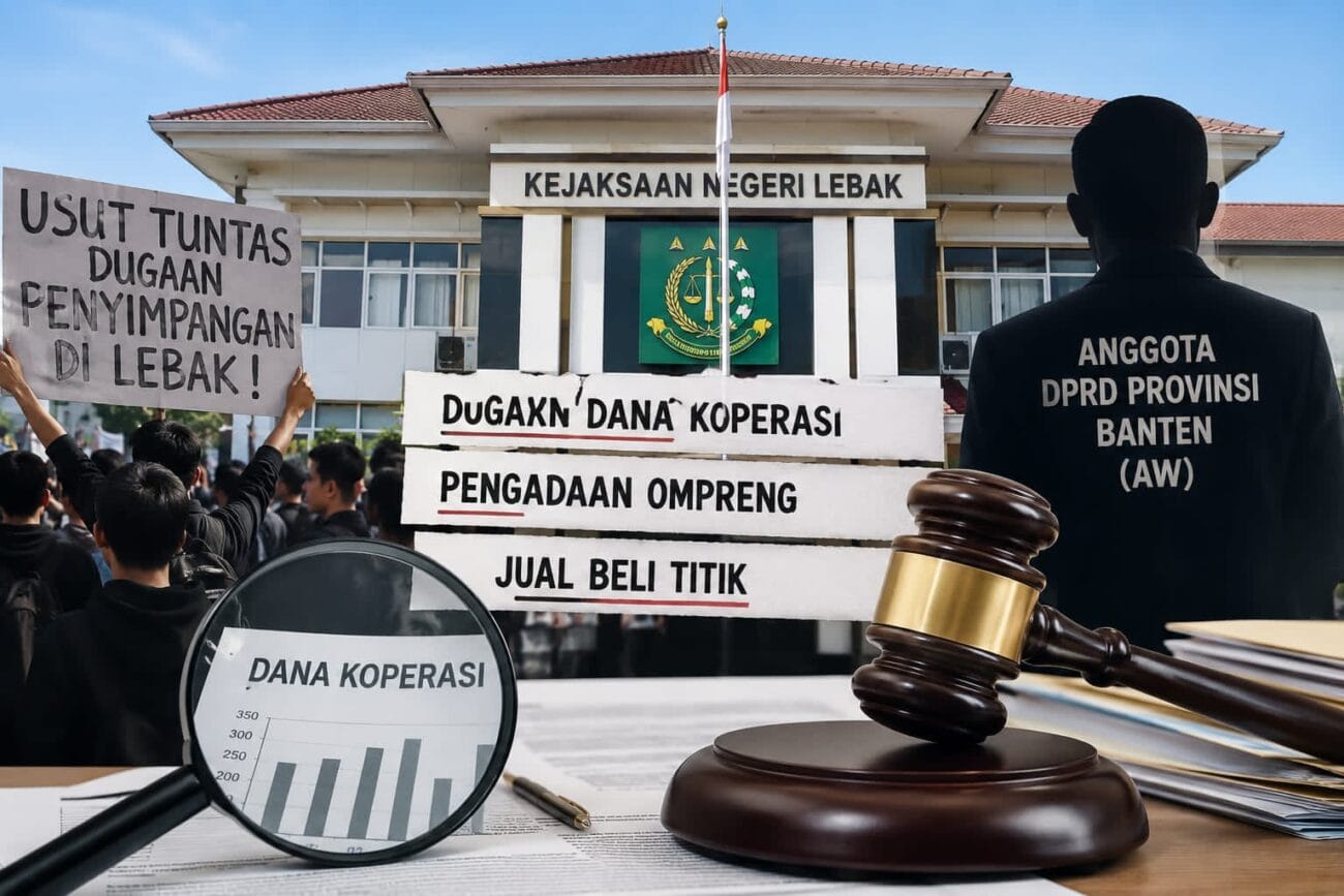 Gedung Kejari Lebak dalam ilustrasi dugaan dana koperasi dan pengadaan ompreng