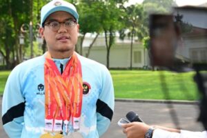 Presiden Prabowo Subianto memberikan apresiasi kepada atlet Indonesia peraih medali Asian Games dan Asian Para Games 2026 di Istana Merdeka Jakarta.