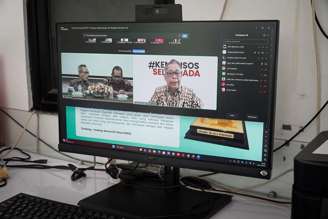 Wamensos Agus Jabo Priyono mendukung pengusulan Udin sebagai Pahlawan Nasional dalam Seminar Nasional PWI DIY.